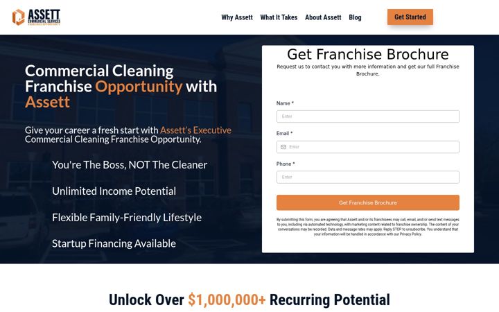 Screenshot of assettfranchise.com