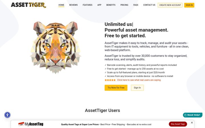 Screenshot of assettiger.com