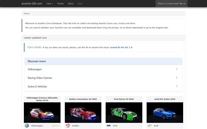 Screenshot of assetto-db.com