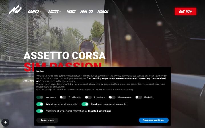 Screenshot of assettocorsa.net