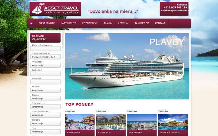Ekrano kopija assettravel.sk