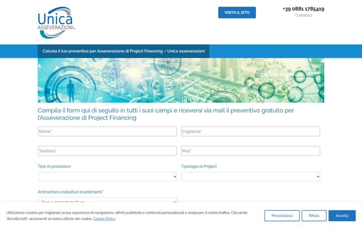 Screenshot ta' asseverazioniprojectfinancing.it