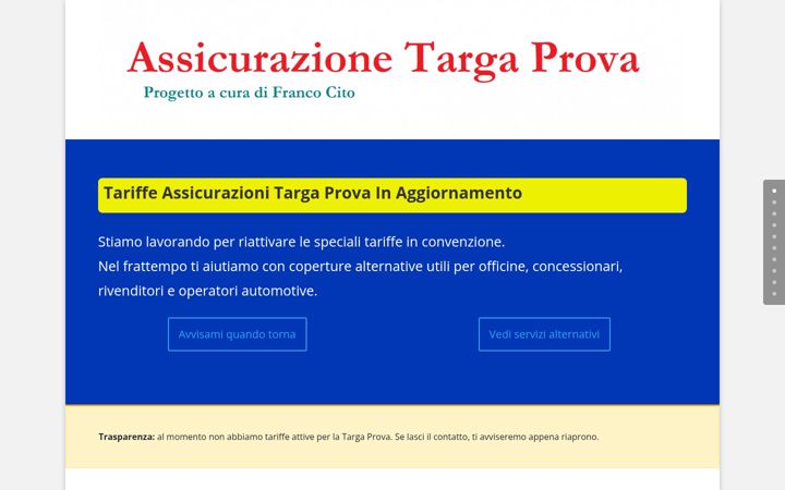 Screenshot von assicurazionetargaprova.com