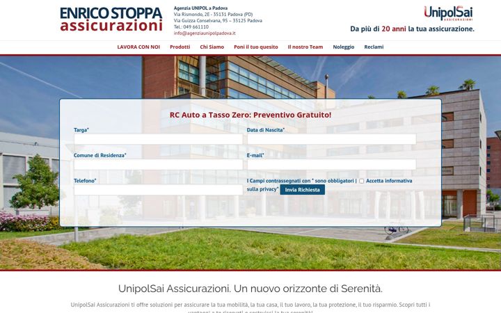 Captura de pantalla de assicurazioni-padova.it