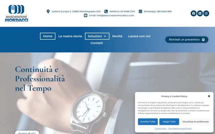 Screenshot of assicurazionimordacci.com