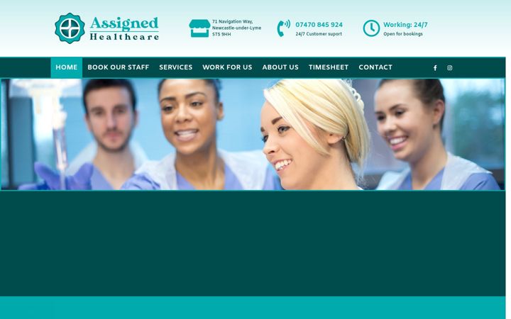 Screenshot of assignedhealthcare.co.uk