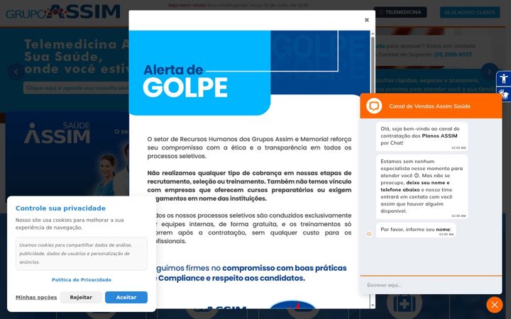 Screenshot of assim.com.br