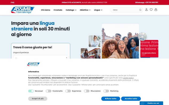 Screenshot of assimil.it