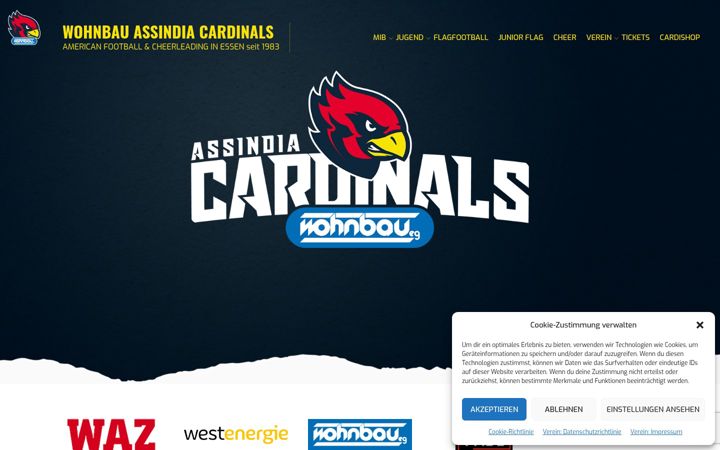 Screenshot of assindia-cardinals.de
