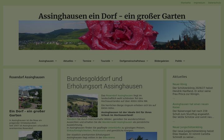 Ekrano kopija assinghausen-live.de