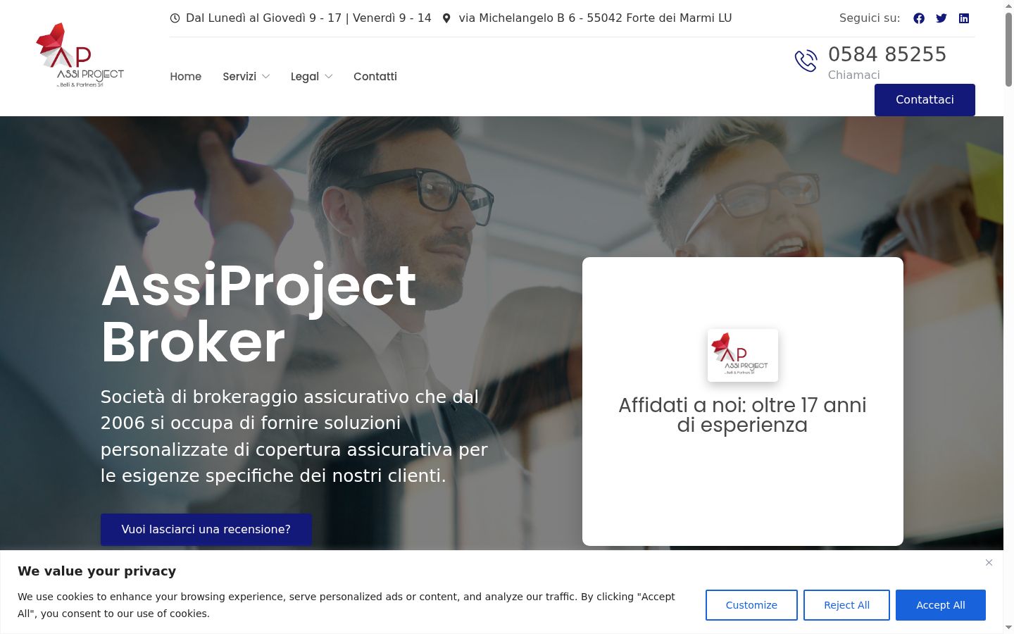Snímek obrazovky baneru souhlasu zobrazeného před jakoukoli interakcí