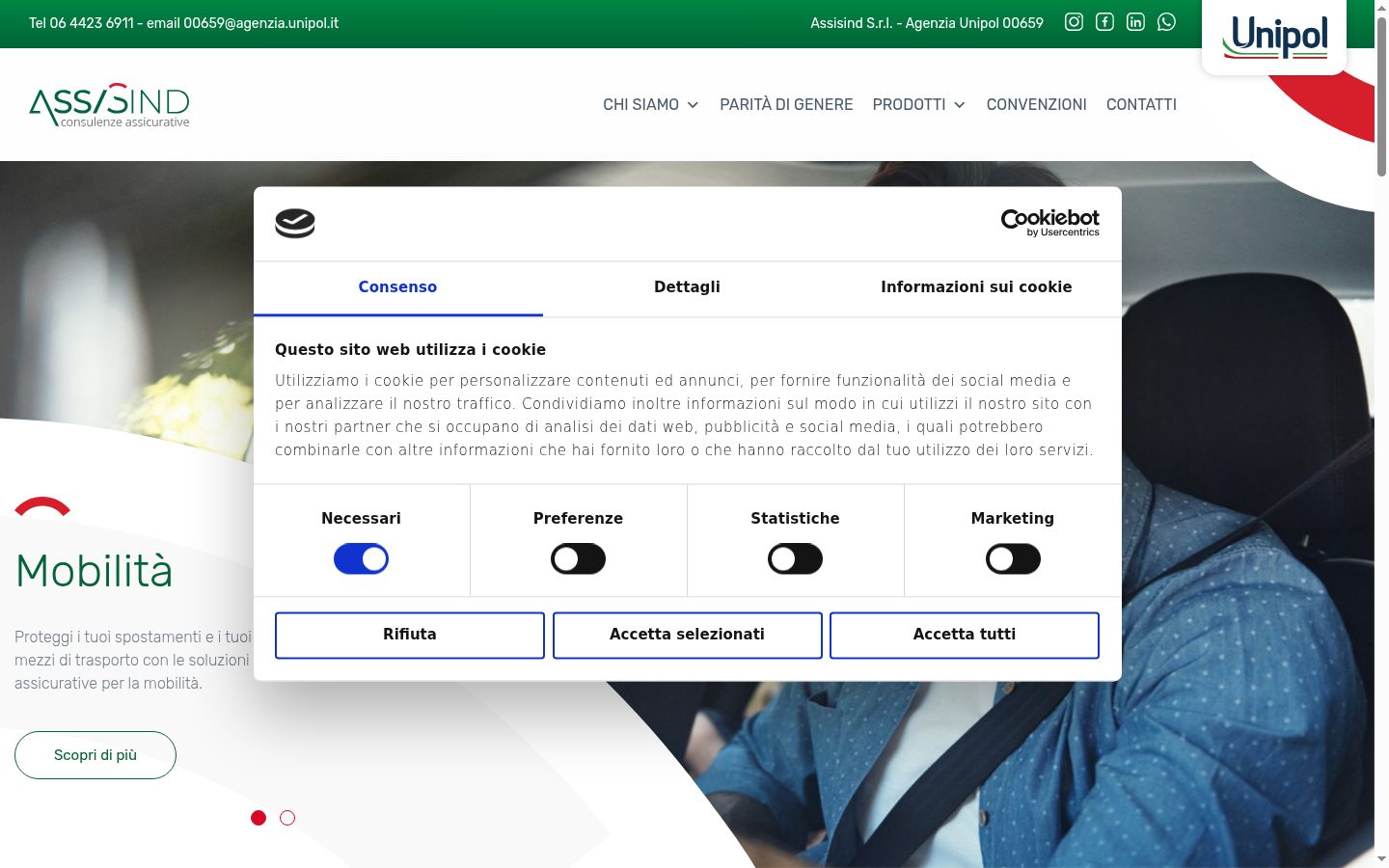 Screenshot of the consent banner shown before any interaction