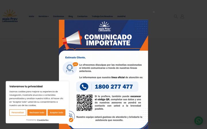 Screenshot of assisprev.com.ec