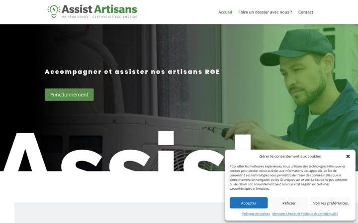Screenshot of assist-artisans.fr