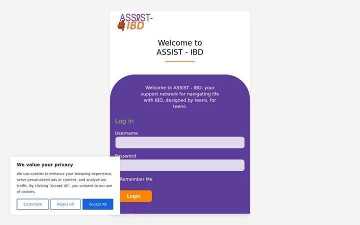 Captura de ecrã de assist-ibd.co.uk