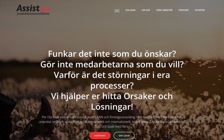 Screenshot of assist.nu