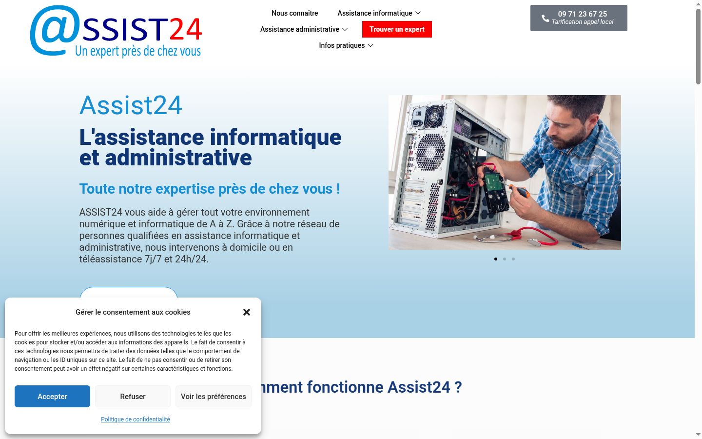 Screenshot of the consent banner shown before any interaction