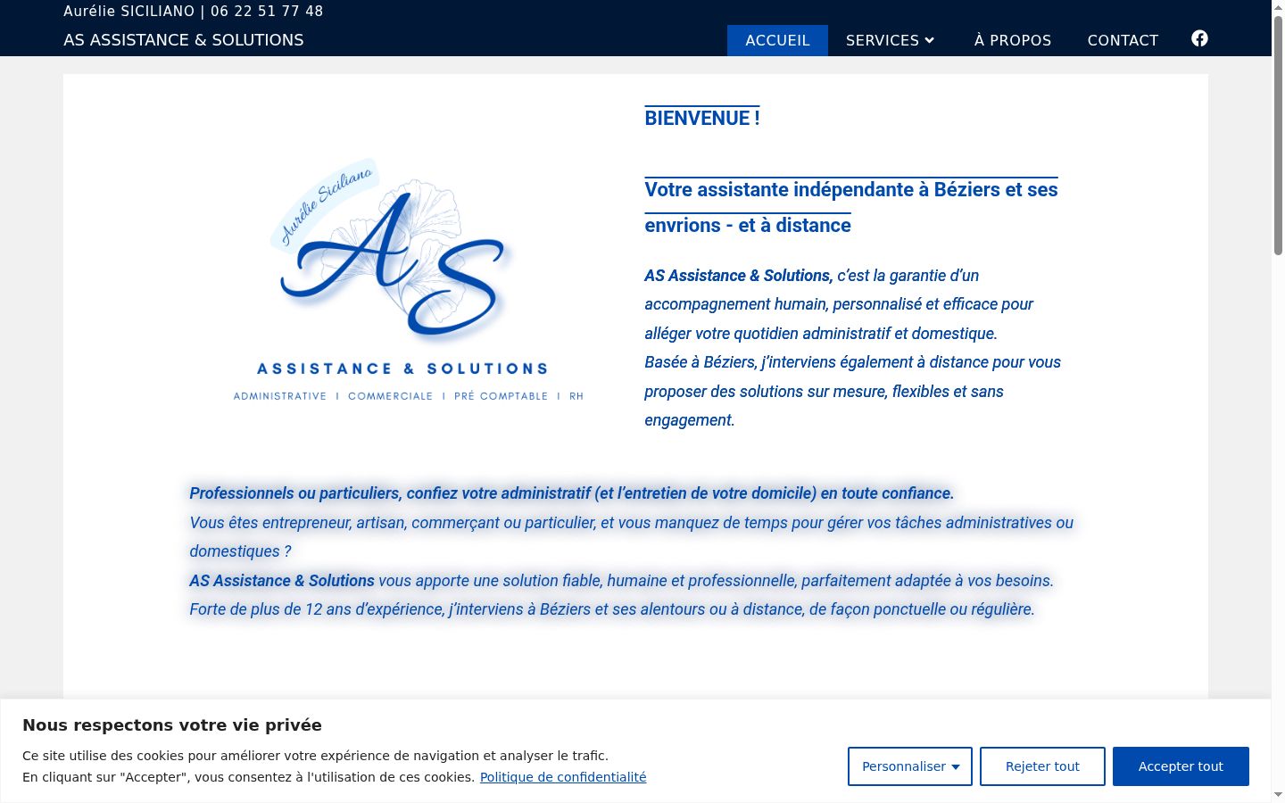 Captura de pantalla del banner de consentimiento mostrado antes de cualquier interacción
