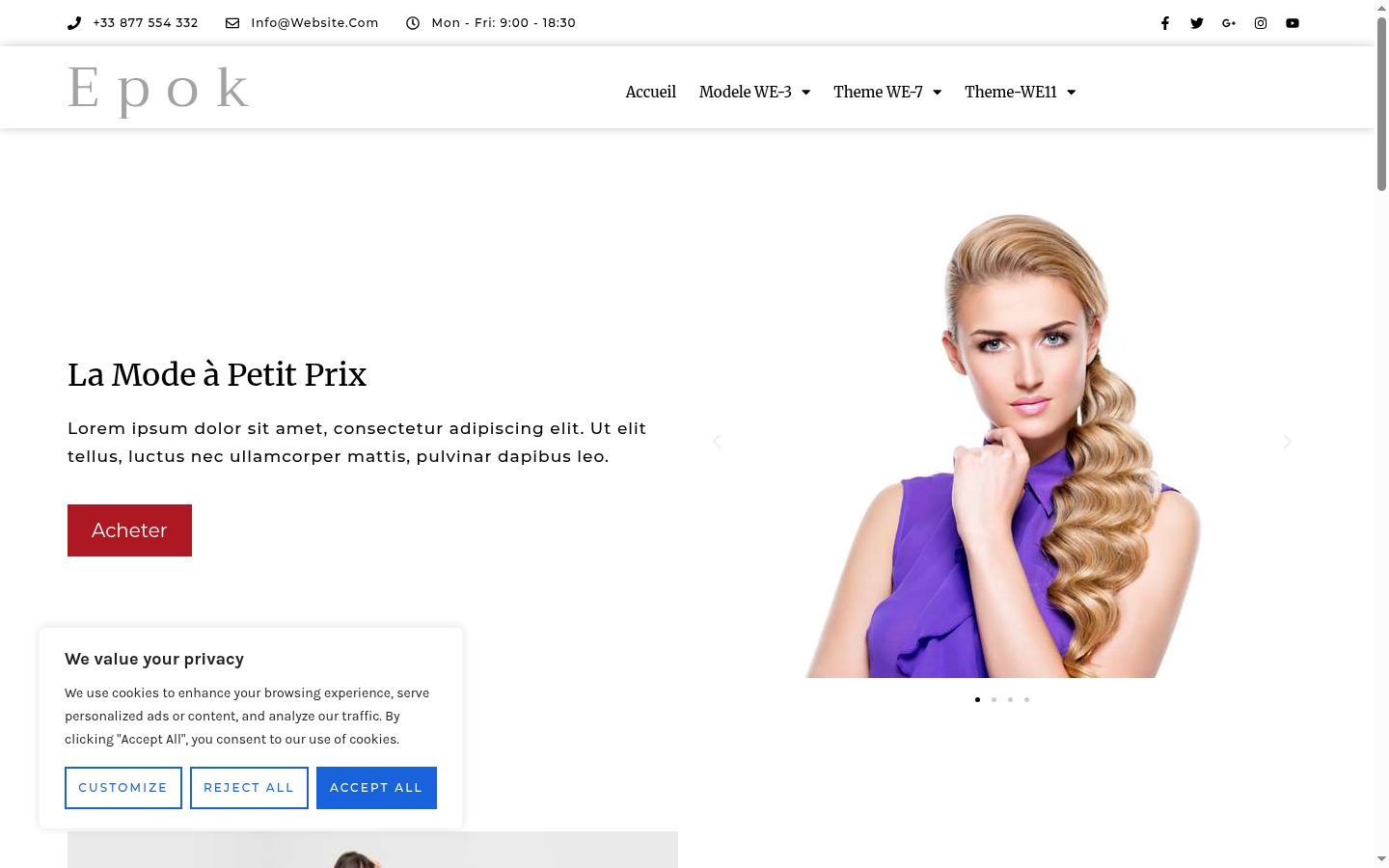Screenshot del banner di consenso mostrato prima di qualsiasi interazione