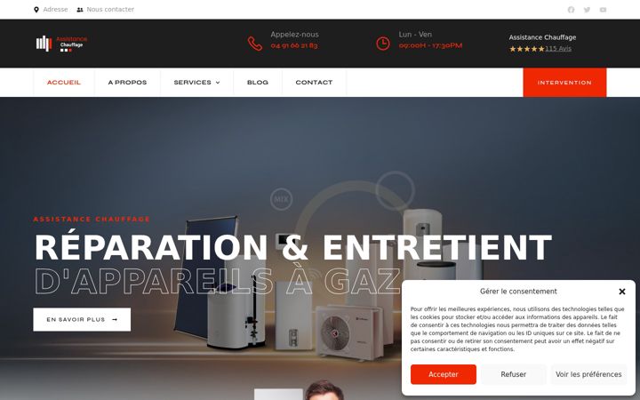 Zrzut ekranu assistancechauffage.com