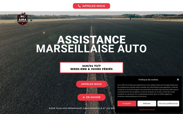 Skærmbillede af assistancemarseillaiseauto.fr