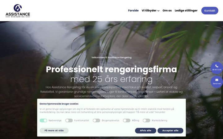 Screenshot of assistancerengoering.dk