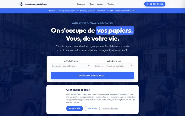 Ekrano kopija assistances-juridiques.fr