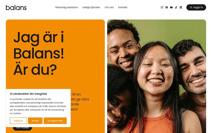 Screenshot of assistansibalans.se