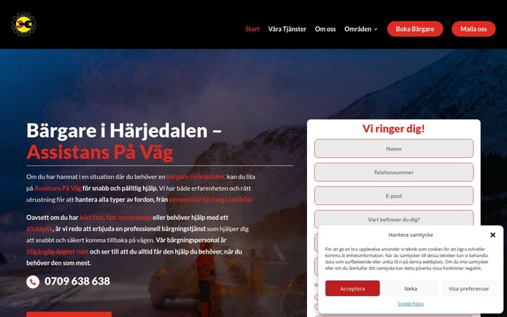 Screenshot of assistanspavag.se