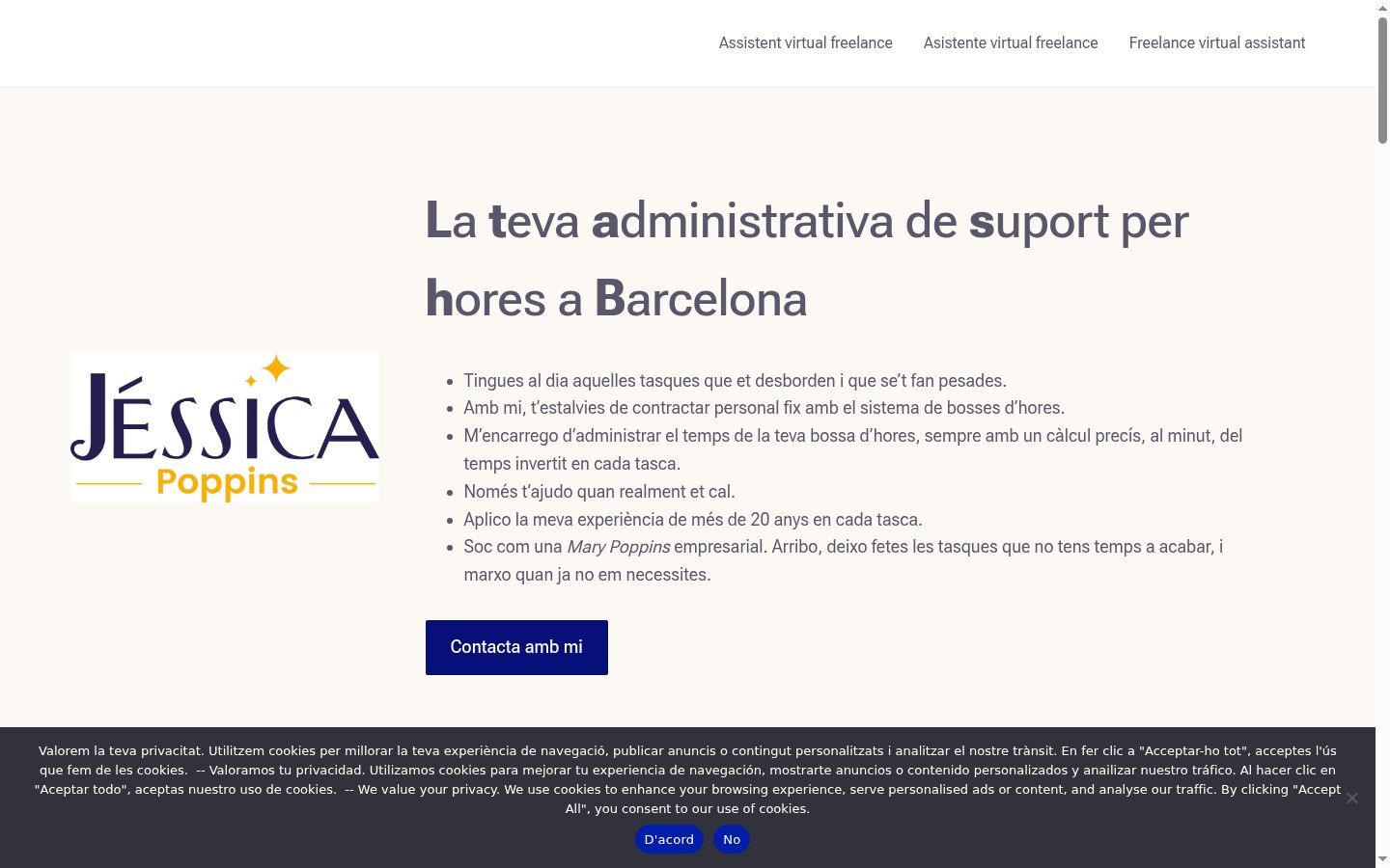 Captura de ecrã do banner de consentimento apresentado antes de qualquer interação