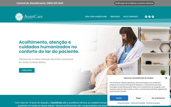 Skjámynd af assistcare.com.br