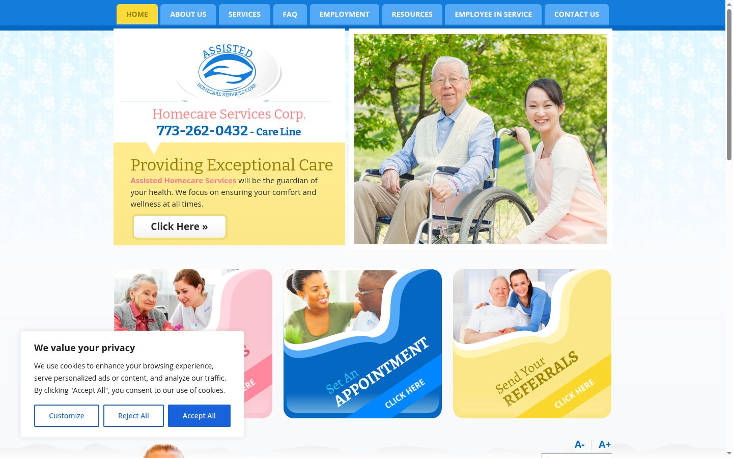 Screenshot of the consent banner shown before any interaction