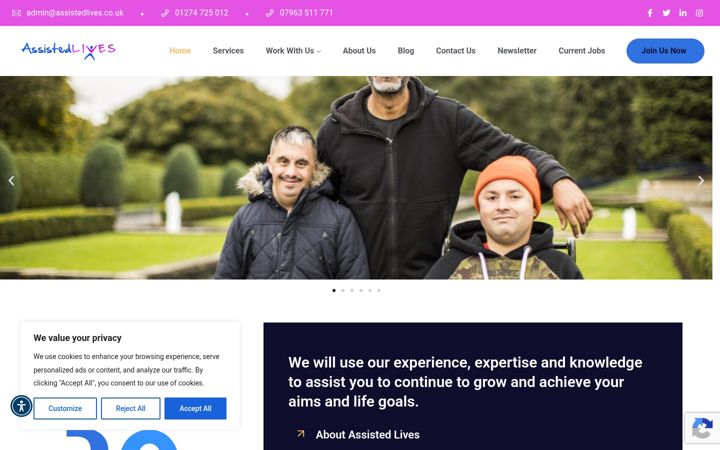 Skärmbild av assistedlives.co.uk