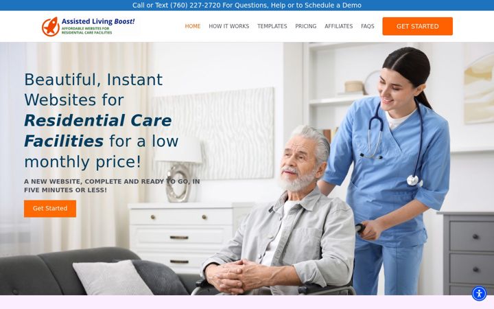 Ekrānuzņēmums no assistedlivingboost.com