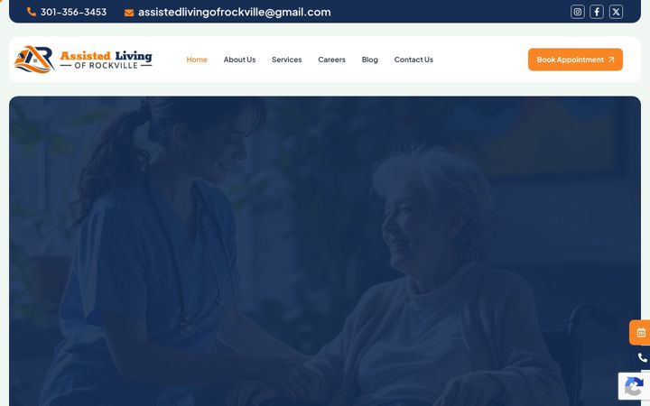 Screenshot of assistedlivingofrockville.com