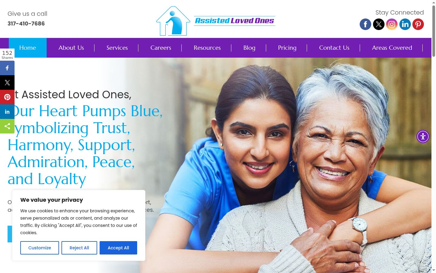 Screenshot of the consent banner shown before any interaction