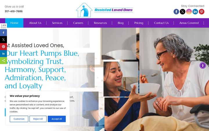 Screenshot of assistedlovedones.com