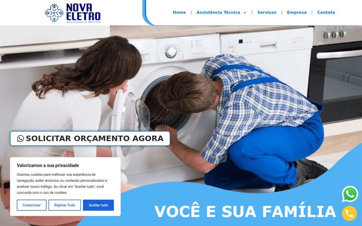 Ekrānuzņēmums no assistencianovaeletro.com