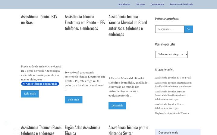 Screenshot of assistenciatecnicaecia.com.br