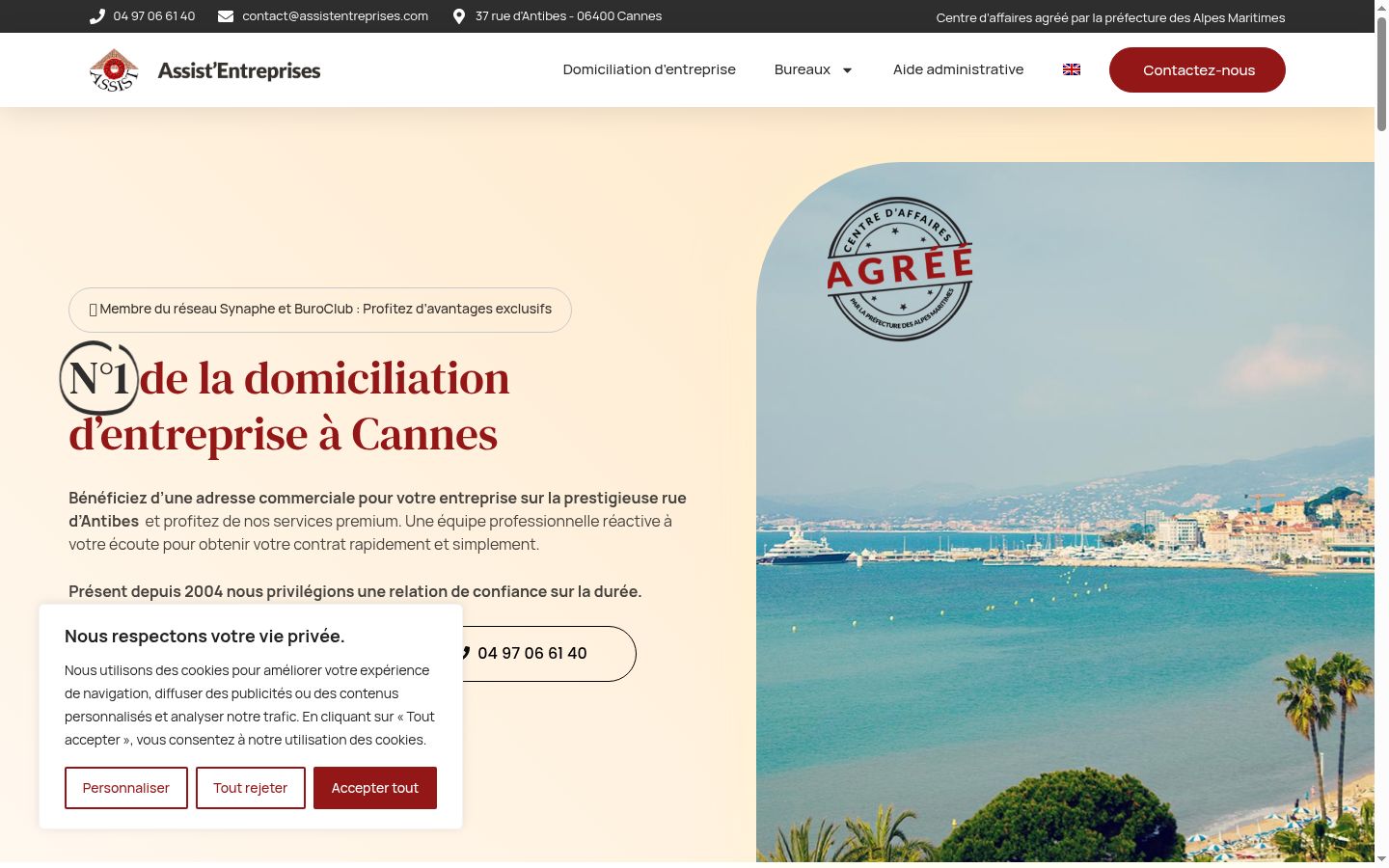 Screenshot del banner di consenso mostrato prima di qualsiasi interazione