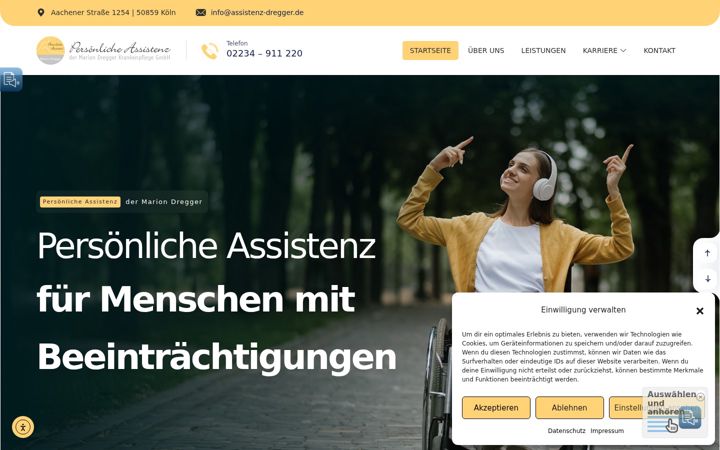 Screenshot of assistenz-dregger.de