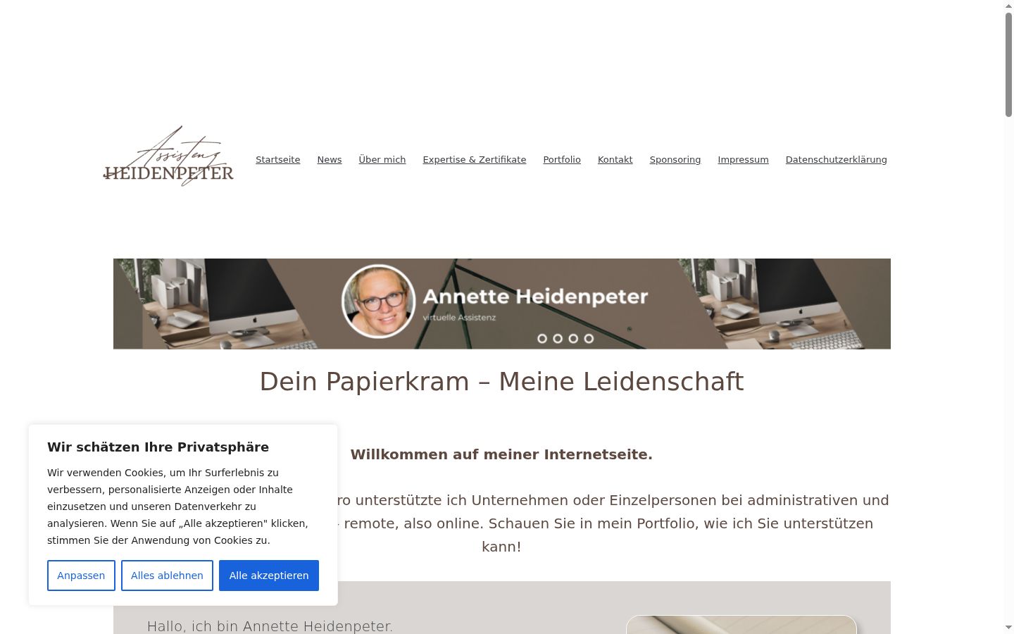 Screenshot tal-banner tal-kunsens muri qabel kwalunkwe interazzjoni