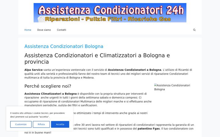 Screenshot του assistenza-condizionatori-bologna.it