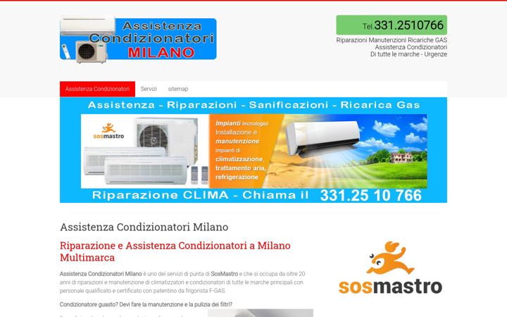 Screenshot of assistenza-condizionatori-milano.com