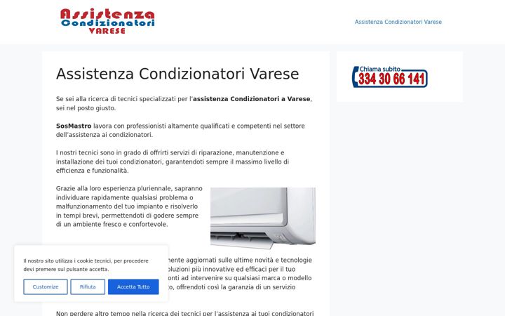 Skærmbillede af assistenza-condizionatori-varese.it