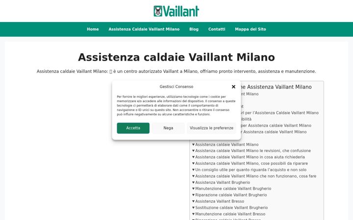 Screenshot του assistenza-vaillant.it