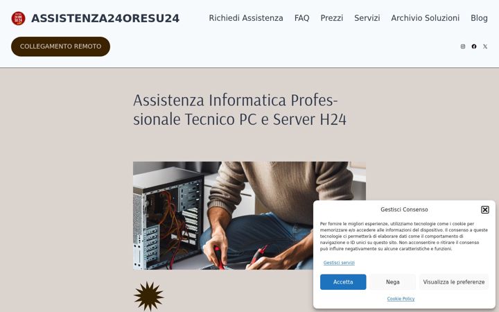 Screenshot di assistenza24oresu24.com