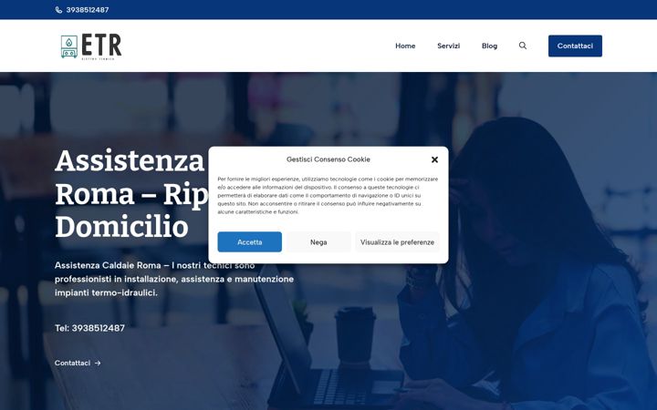 Screenshot of assistenzacaldaiaroma.com