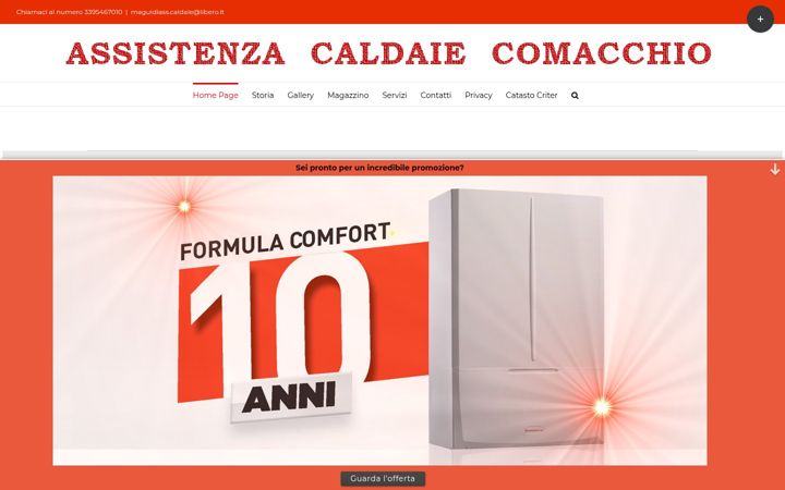 Captură de ecran a assistenzacaldaiecomacchio.it