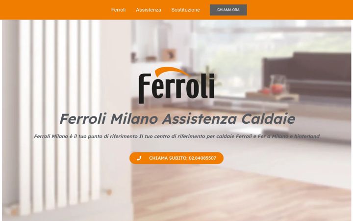 Captură de ecran a assistenzacaldaieferrolimilano.it